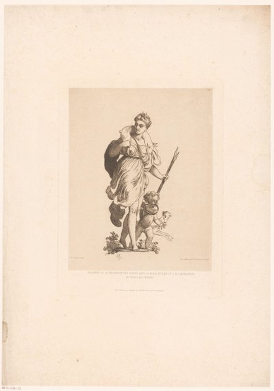 Diana na de jacht Fragmento de la Decoración sobre Espejos del Baño de S.M. La Emperatriz en el Palacio del Elíseo (título sobre objeto) Grabados modernos: originales e inéditos (título de la serie) de Charles Chaplin