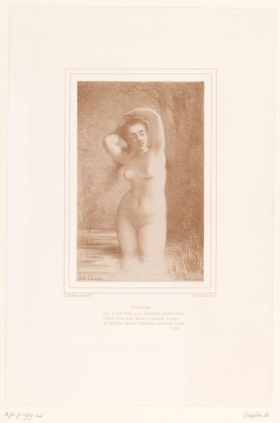 La ninfa del agua Salmacis se ata el pelo
Salmacis (título en el objeto) de Charles Chaplin