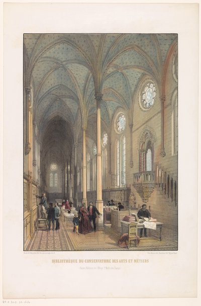 Interior de la Biblioteca del Conservatorio de Artes y Oficios
Biblioteca del Conservatorio de Artes y Oficios (antiguo refectorio de la abadía de San Martín de los Campos) (título en el objeto) de Charles Claude Bachelier