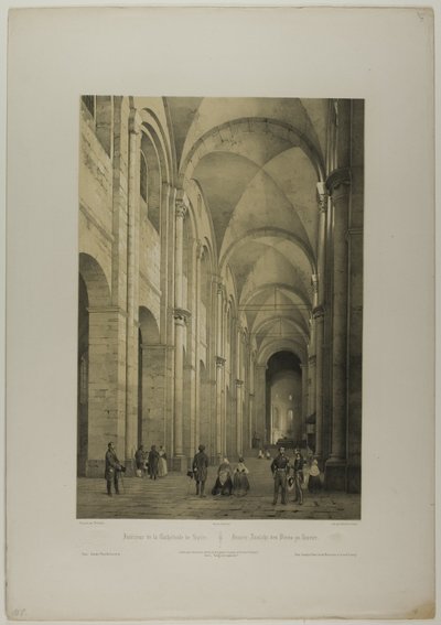 Interior de la Catedral de Speier, lámina once de Allemande de Charles Claude Bachelier