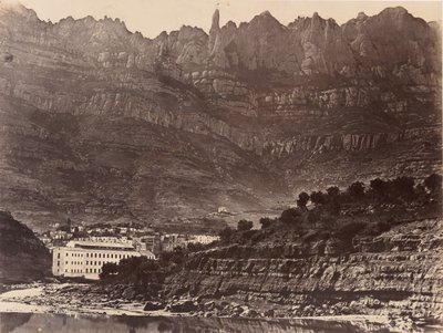 Monserrat, vista general de la montaña desde Monistrol, 1860 de Charles Clifford