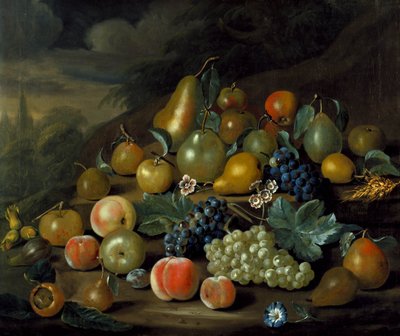 Bodegón de peras, melocotones y uvas de Charles Collins