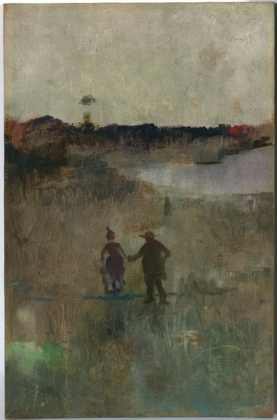 (Paisaje con dos pequeñas figuras, Richmond, NSW) de Charles Edward Conder