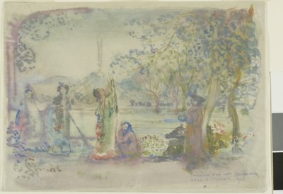 Escena en un lago por la mañana de Charles Edward Conder