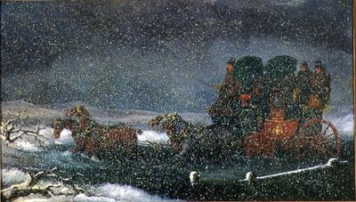 Una Diligencia Vadando un Arroyo en una Tormenta de Nieve de Charles Cooper Henderson