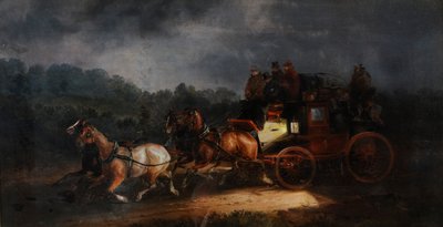 Leeds and London Royal Mail, c.1835 (óleo sobre lienzo) de Charles Cooper Henderson