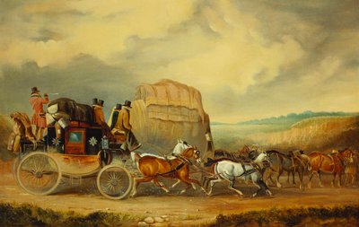 El Correo Real de Exeter a Londres pasando por el Carro de Exeter de William Downe de Charles Cooper Henderson