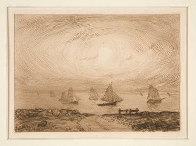 Barques au clair de lune (Barcos a la luz de la luna) de Charles Cottet