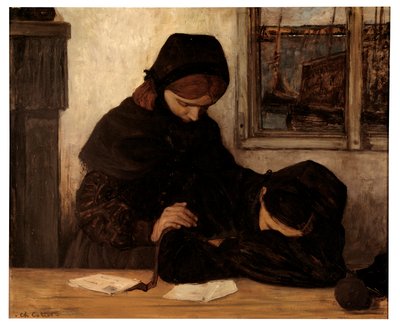 Luto en Ouessant (óleo sobre lienzo) de Charles Cottet