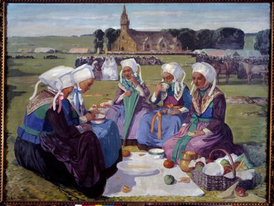 Mujeres de Plougastel en el Perdón de Santa Ana la Palud en 1903 de Charles Cottet