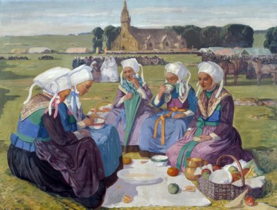Mujeres de Plougastel en el Perdón de Santa Ana-La-Palud de Charles Cottet