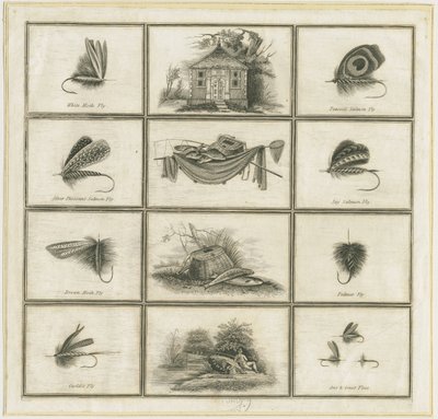 Dovedale - Moscas y anzuelos de Charles Cotton: grabado en plancha de cobre, nd [?s. XIX] (impresión) de Charles Cotton