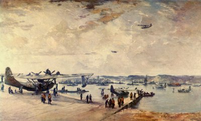 Una estación de servicio - Hidroaviones de Charles Cundall