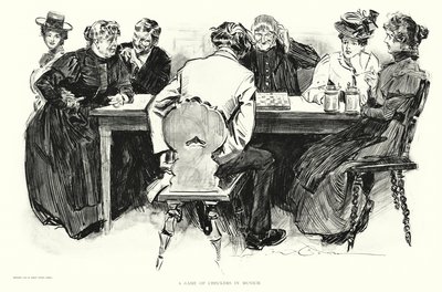 Una partida de damas en Múnich (litografía) de Charles Dana Gibson