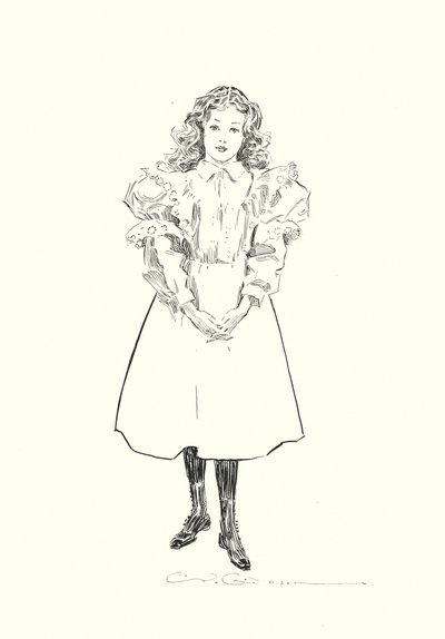 A Little American Girl (litografía) de Charles Dana Gibson