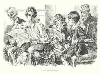 Una historia desde el frente (litografía) de Charles Dana Gibson