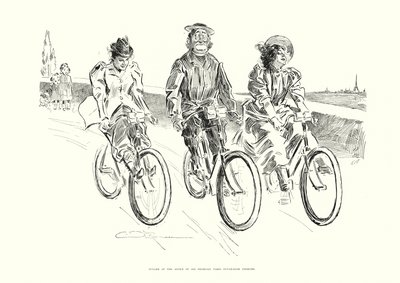 Gullem, aconsejado por su médico, hace ejercicio al aire libre (litografía) de Charles Dana Gibson
