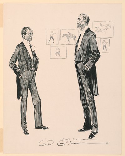 Juego al Póker con el Viejo de Charles Dana Gibson
