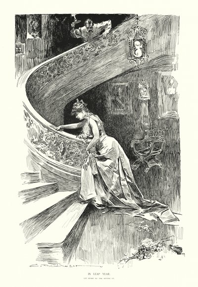 En año bisiesto (litografía) de Charles Dana Gibson