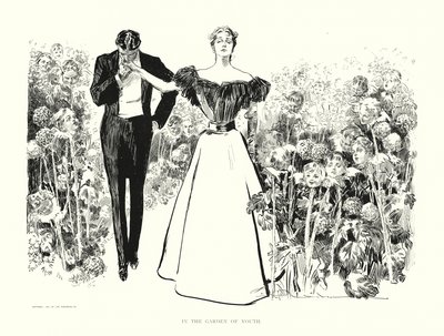 En el jardín de la juventud (litografía) de Charles Dana Gibson