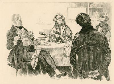 El Sr. y la Sra. Micawber, David Copperfield y Traddles de Charles Dana Gibson