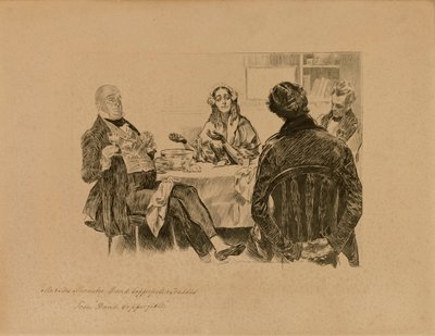 El Sr. y la Sra. Micawber, David Copperfield y Traddles, de "David Copperfield" de Charles Dana Gibson