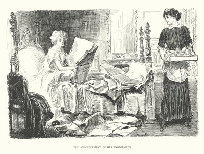 El anuncio de su compromiso (litografía) de Charles Dana Gibson