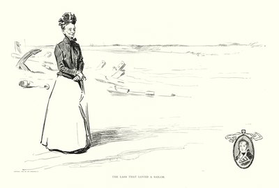 La muchacha que amaba a un marinero (litografía) de Charles Dana Gibson