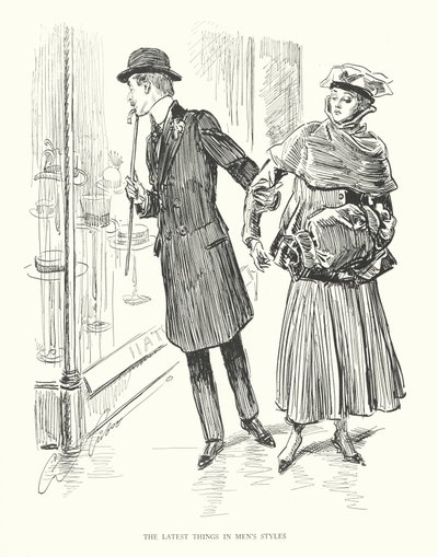 Lo último en moda masculina (litografía) de Charles Dana Gibson