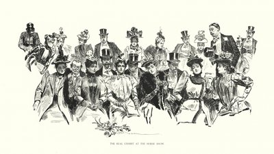 La verdadera exposición en el Salón del Caballo (litografía) de Charles Dana Gibson