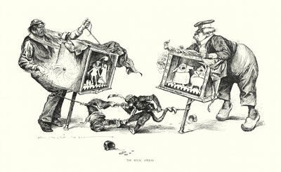 Las óperas rivales (litografía) de Charles Dana Gibson
