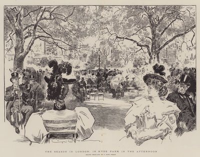 La temporada en Londres, en Hyde Park por la tarde de Charles Dana Gibson