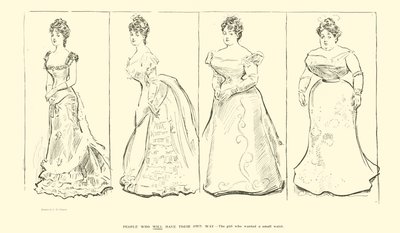 La chica que quería una cintura pequeña de Charles Dana Gibson