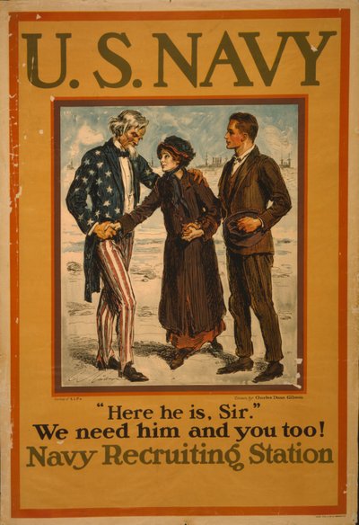 U.S. Navy "Aquí está, señor" ¡Le necesitamos y usted también! de Charles Dana Gibson