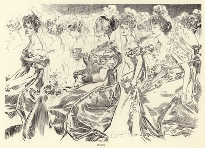 Esperando para un salón de Charles Dana Gibson