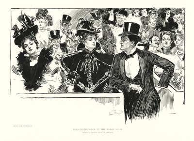 Entusiasmo salvaje en el espectáculo ecuestre (litografía) de Charles Dana Gibson