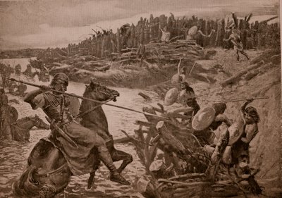 César cruza el Támesis, ilustración de 