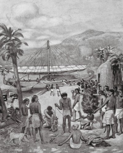 Comercio temprano en Egipto (litografía) de Charles Daniel Ward