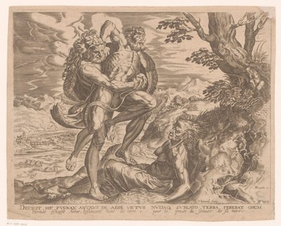 Hércules lucha con Anteo
Obras de Hércules según Frans Floris (título de la serie) de Charles David