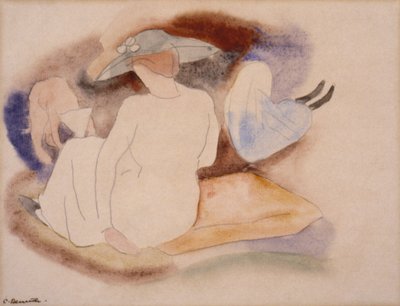 (Mujer con sombrero y 2 figuras) de Charles Demuth