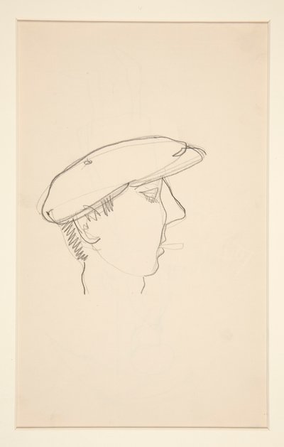 cabeza de hombre fumando (anverso); mujer con paraguas (verso) de Charles Demuth