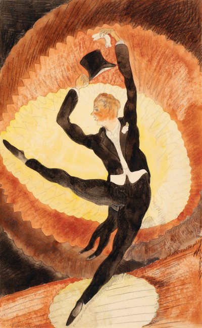 En vodevil: bailarín acrobático con sombrero de copa de Charles Demuth