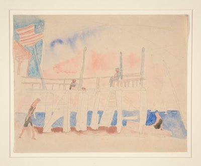 Muelle con cuatro figuras de Charles Demuth