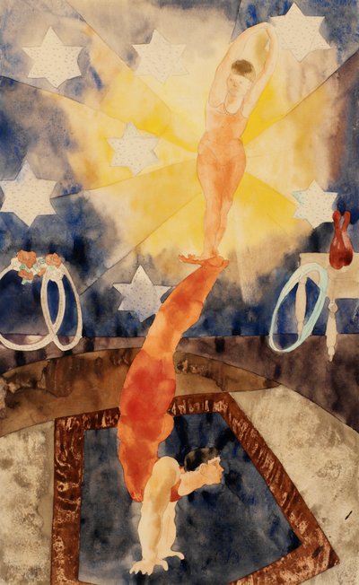 Dos acróbatas en medias rojas de Charles Demuth
