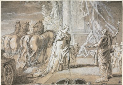 Madame de Maintenon regresando a la Iglesia Católica, 1700s de Charles Dominique Joseph Eisen