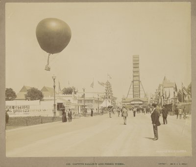 Globo cautivo y rueda de la fortuna, Exposición Mundial Colombina, Chicago de Charles Dudley Arnold