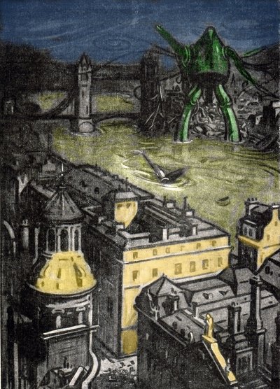 Ilustración del Sr. Dudouyt para la novela de Herbert George Wells (1866-1946) "La guerra de los mundos". de Charles Dudouyt