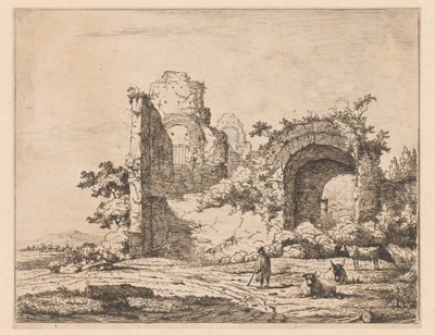 Paisaje con ruina y pastor
Impresiones con ruinas en paisajes (título de la serie)
Cahier de ruines et de paysages (título de la serie) de Charles Echard (attributed to)
