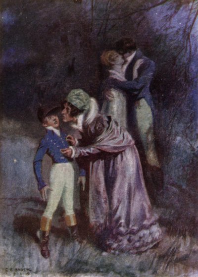 Ilustración para The Amateur Gentleman de Jeffery Farnol (litografia en color) de Charles Edmund (after) Brock