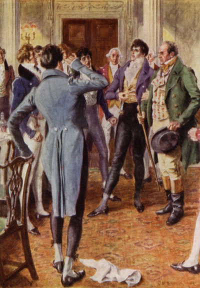 Ilustración para The Amateur Gentleman de Jeffery Farnol (litografia en color) de Charles Edmund (after) Brock